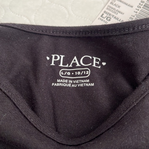 The children’s place black stretch long sleeve crew neck fit and flare dress - Picture 6 of 9